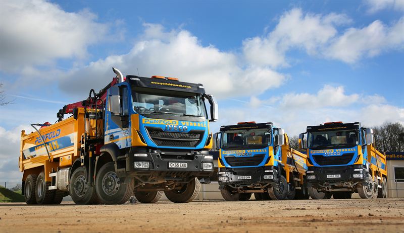 ﻿﻿Construction Support Firm Penfold Verrall Builds Up Tipper Fleet with Six Iveco Trakker 8x4s