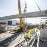 Winvic lifts 440 tonnes of concrete bridge beams over the A5 at DIRFT III Rail Project