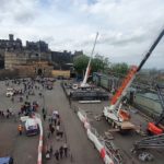 Tadano all terrain cranes set up stands for storied festival in Edinburgh