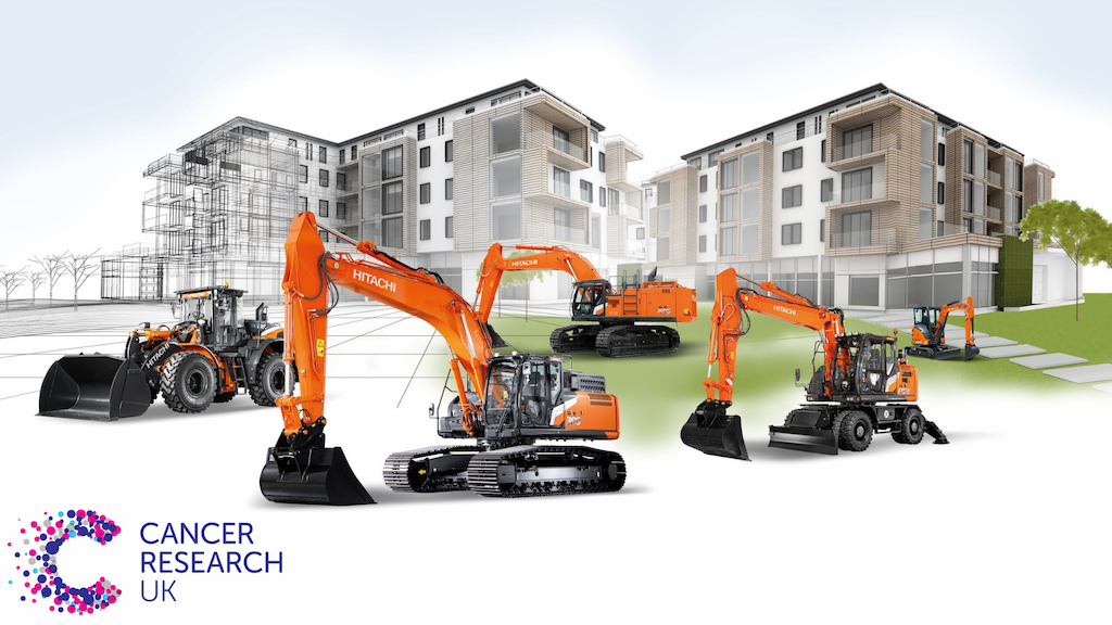 Hitachi Construction Machinery UK donate £10,000 to Cancer Research UK