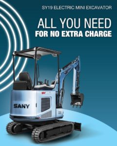 SANY UK is proud to announce the launch of its new electric mini excavator, the SY19E.