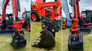 Kubota’s latest eight-tonne mini-excavator, the KX085-5 has been introduced, complete with a Tefra quick hitch from Hill Engineering.
